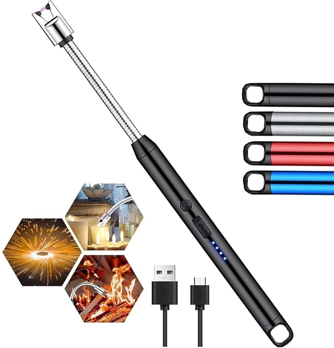 Rechargeable Electric Arc Lighter – Flexible Neck USB Lighter Rechargeable electric arc lighter with flexible neck and safety lock