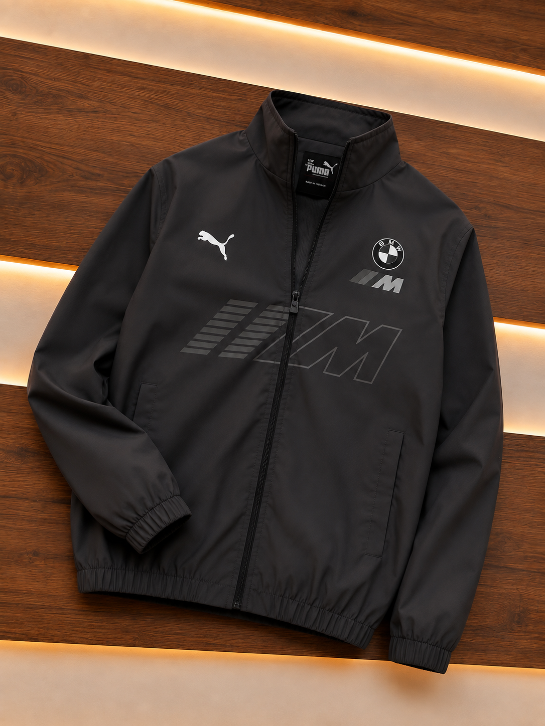 Grey BMW M Motorsport Jacket Grey BMW M Motorsport jacket with Puma logo, BMW badge and large M Motorsport graphic