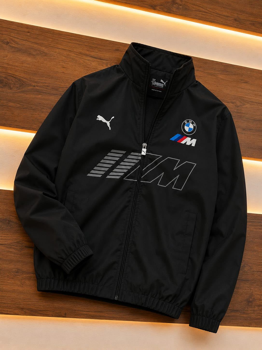 Black BMW M Motorsport Jacket Black BMW M Motorsport jacket with Puma logo, BMW badge and large M Motorsport graphic